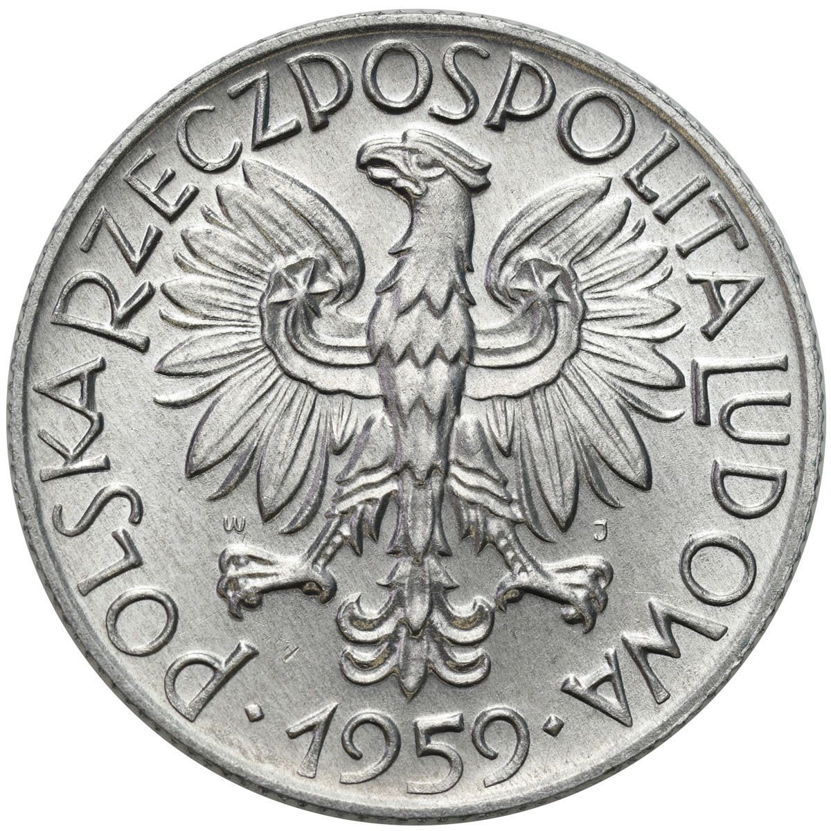 PRL. 5 złotych 1959 Rybak - PIĘKNE